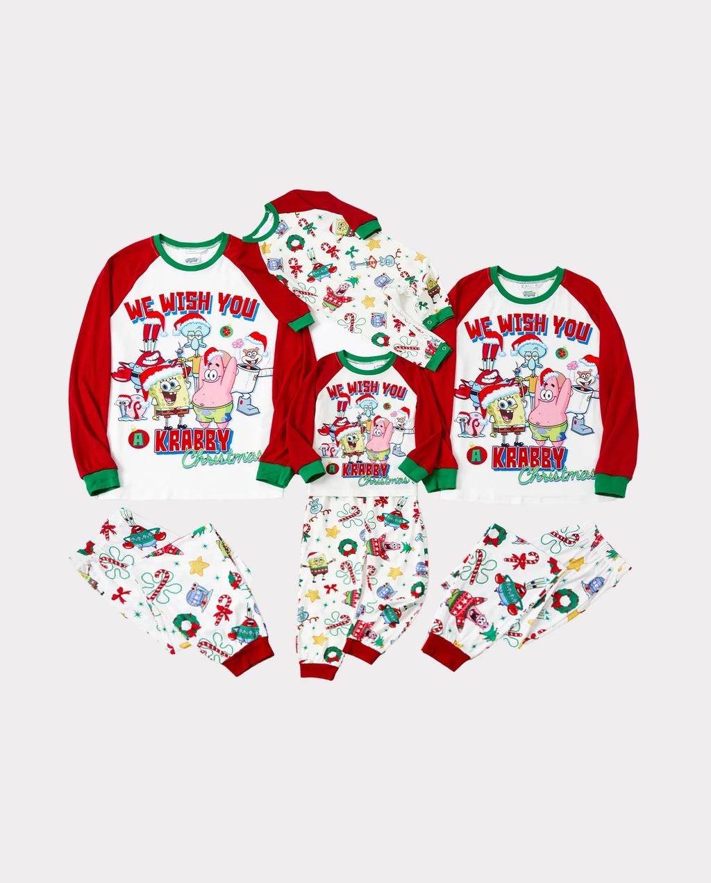 PatPat SpongeBob SquarePants Matching Family Christmas Pajamas Patrick Print Red
