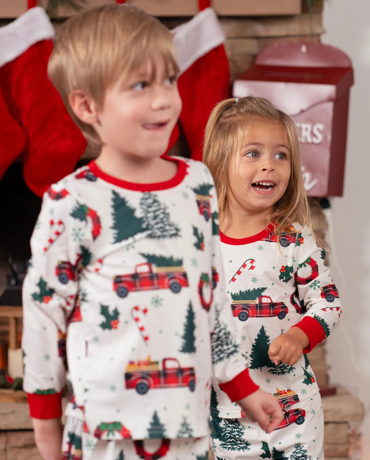 PatPat Matching Family Christmas Pajamas Christmas Tree & Car Print