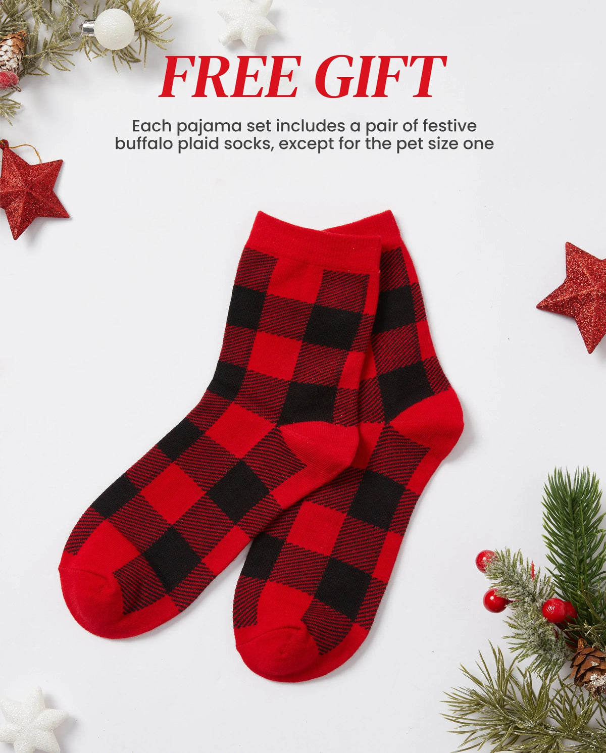 PatPat Family Matching Christmas Pajamas Fair Isle Red & White