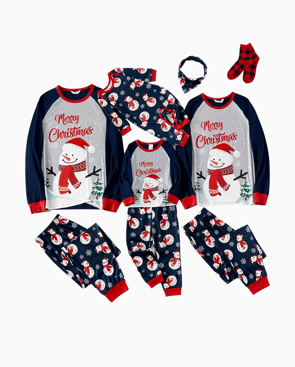PatPat Matching Family Christmas Pajamas Snowman Print Colorblock