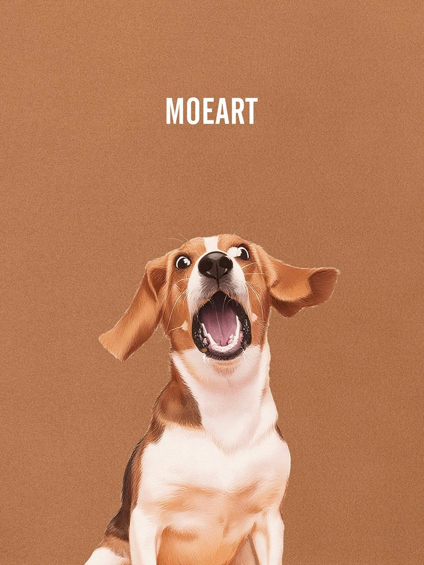 Premium Textured Custom Pet Portrait with Name(One Pet)