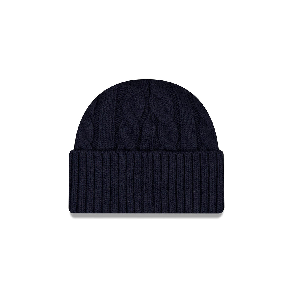 New York Yankees Short Cuff Cable Knit Navy Beanie Hat