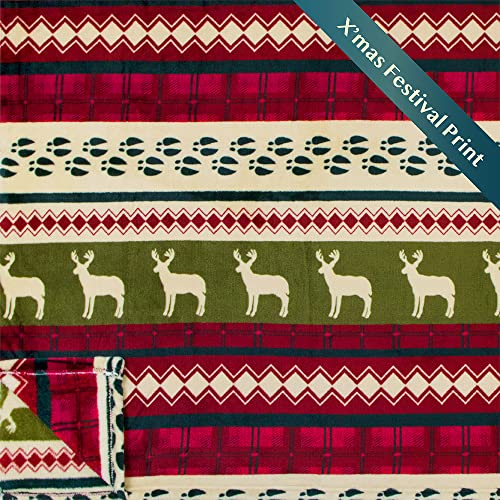 Pavilia Plush Red Christmas Fleece Throw Blanket - Soft, Warm Winter Cabin Throw, 50x60 - color: Christmas Red, size: 50 x 60 Inches - Throw