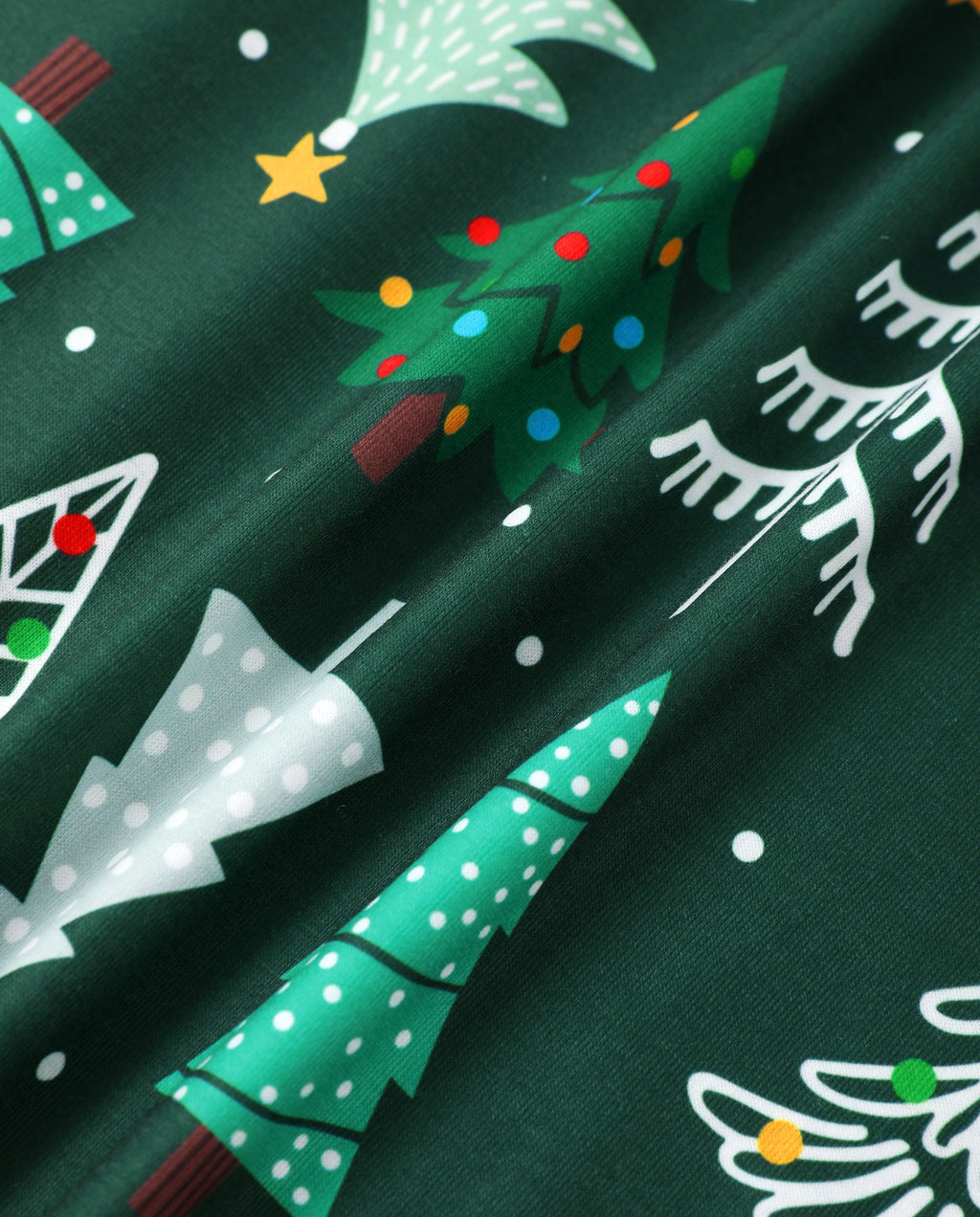 PatPat Family Matching Christmas Pajamas Christmas Tree Print Dark Green