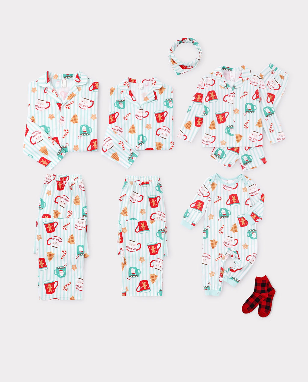 PatPat Family Matching Christmas Pajamas Mug Print Green