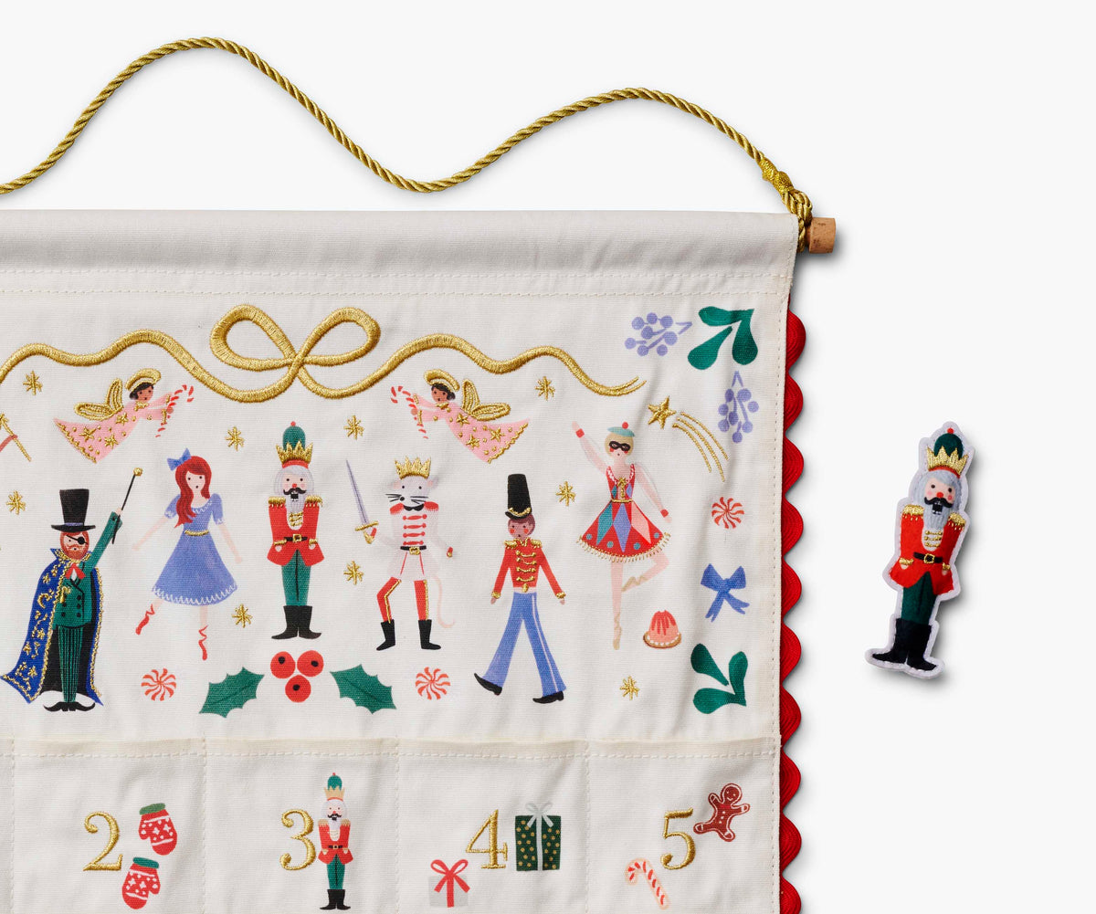 Embroidered Hanging Advent Calendar - Nutcracker