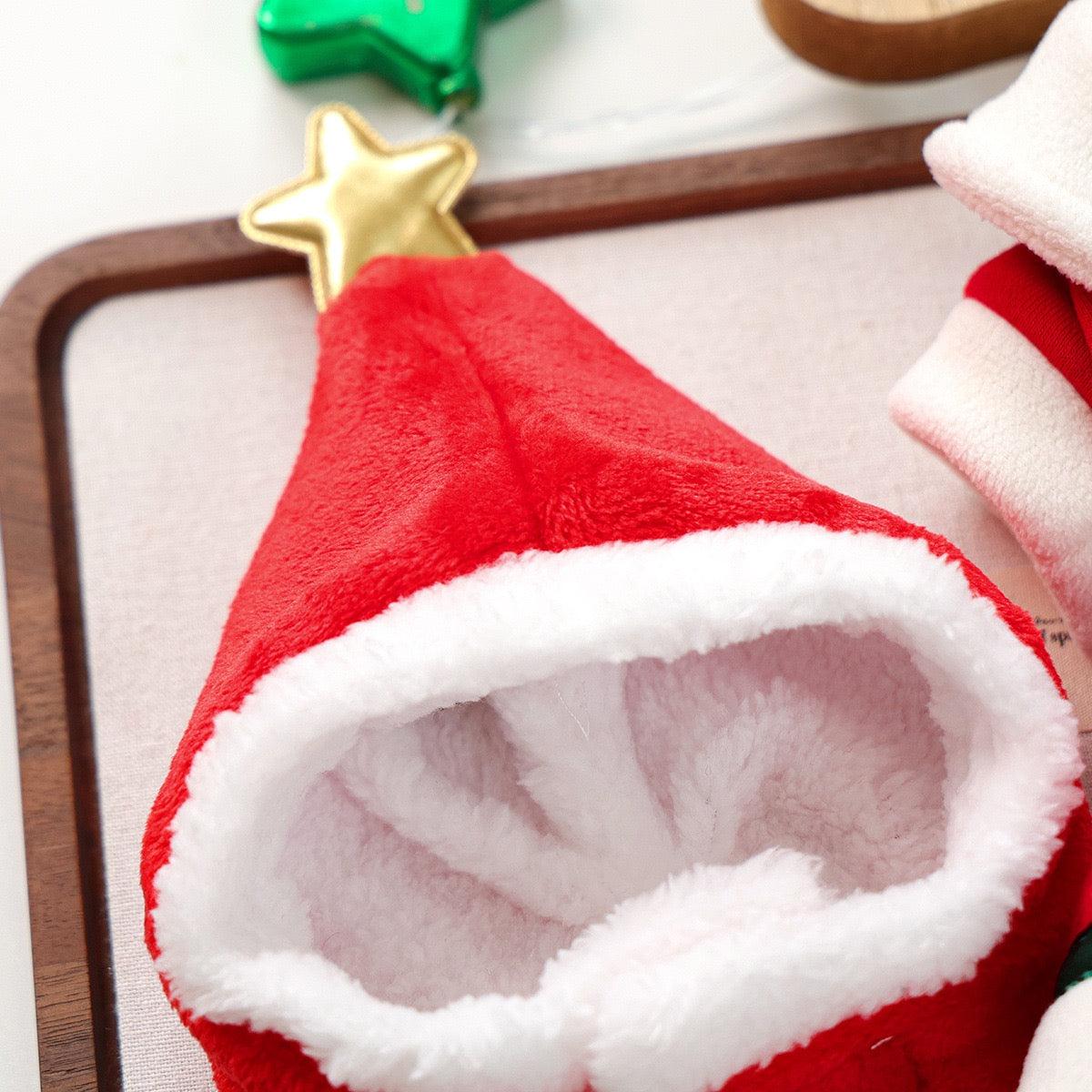 Christmas Santa Fleece Dog Cat Jumpsuits/Dress