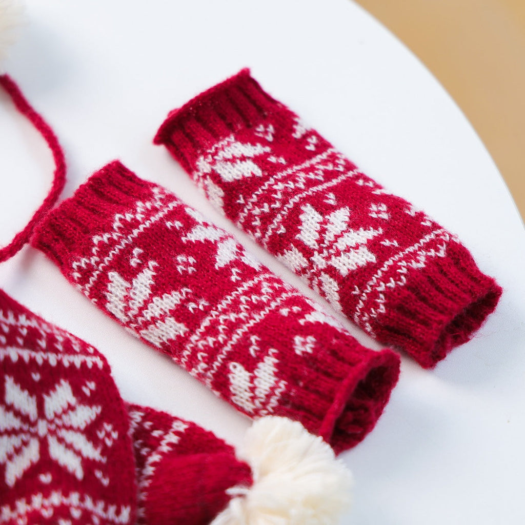 Christmas Dog Cat Scarf Hat Socks 3pcs Set