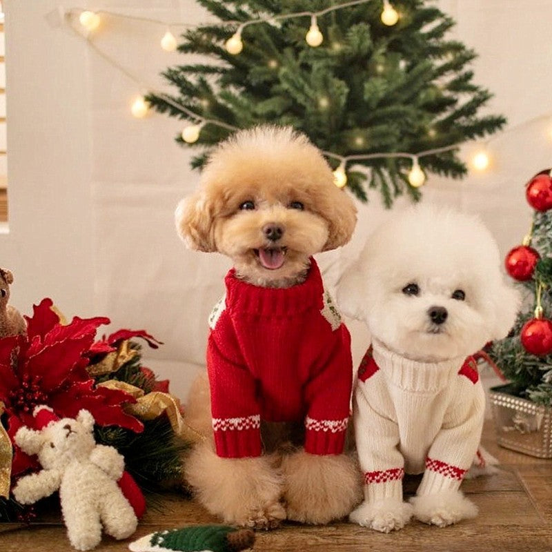 Christmas Snowflake Color Block Dog Cat Sweater