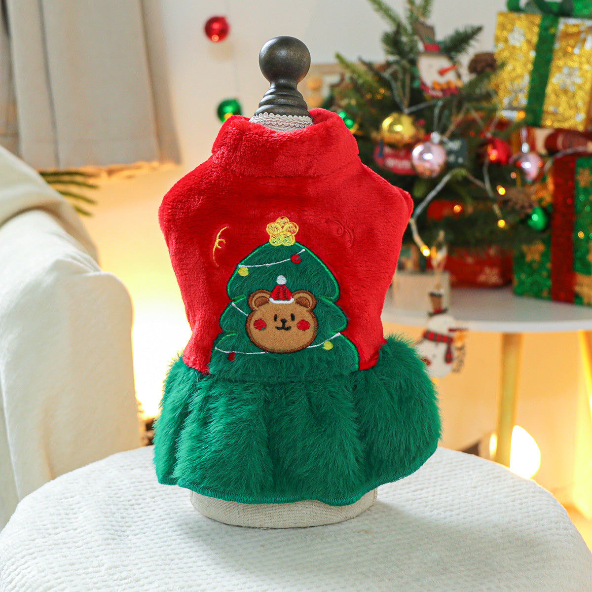 Christmas Tree Pattern Dog Cat Dress