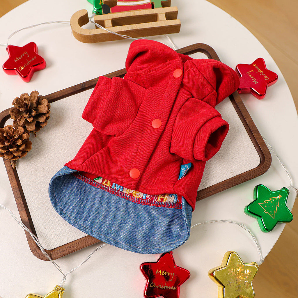 Christmas Tree Denim Dog Cat Dress/Jacket