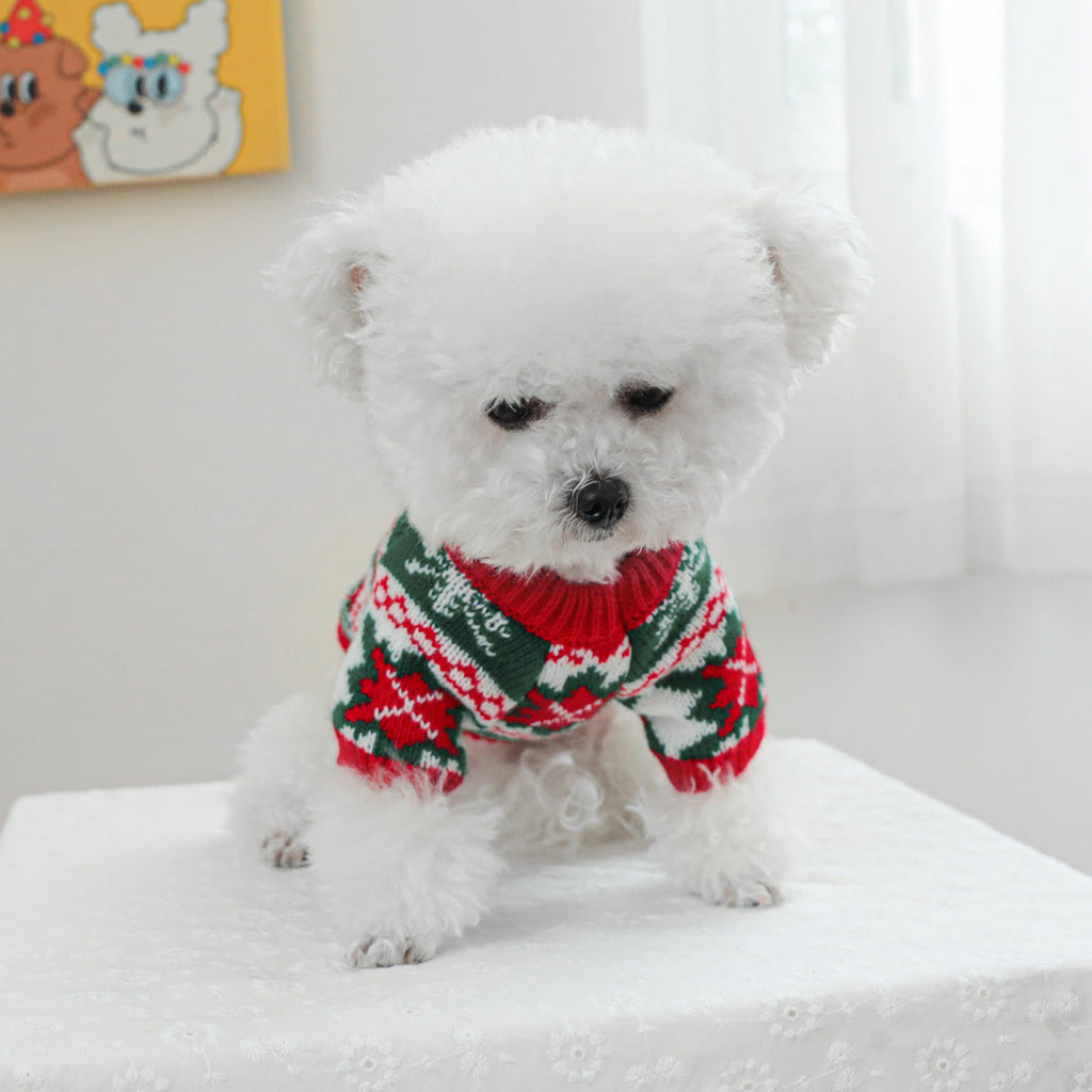 Christmas Elk/Bear Printed Knitted Dog Cat Sweater