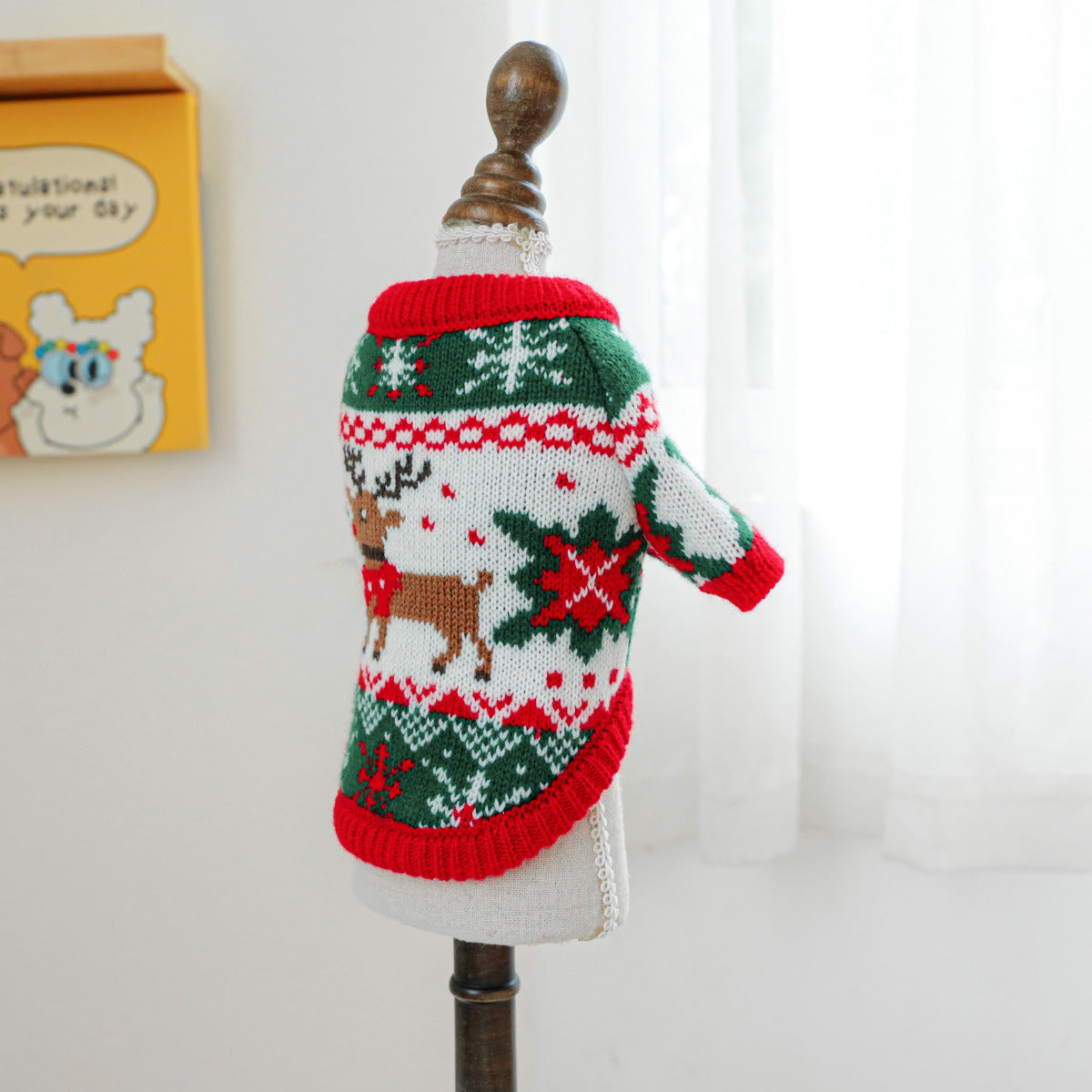 Christmas Elk/Bear Printed Knitted Dog Cat Sweater