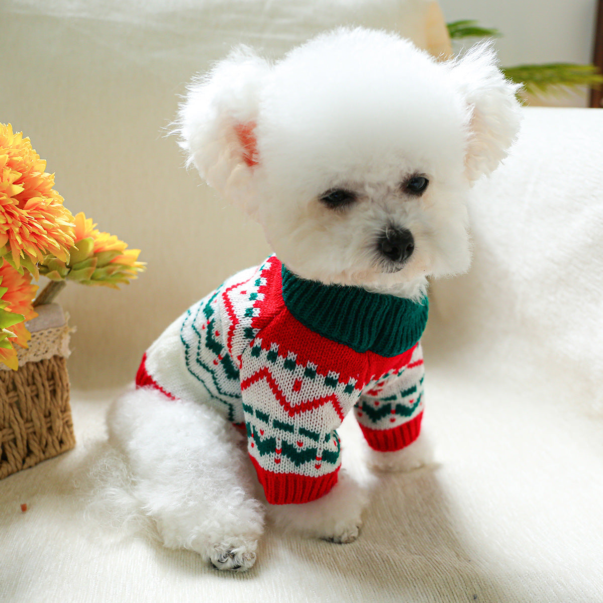 Christmas Elk/Bear Printed Knitted Dog Cat Sweater