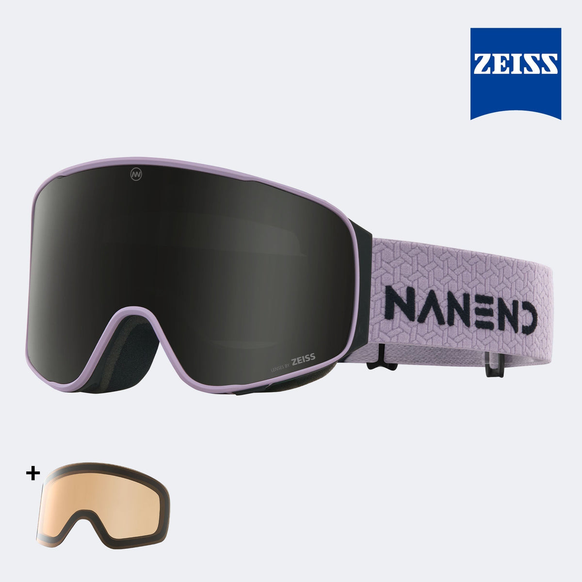 Transient-Dual ZEISS Lens Anti-Fog Bamboo Textured Straps Ski Goggles NG24Pro